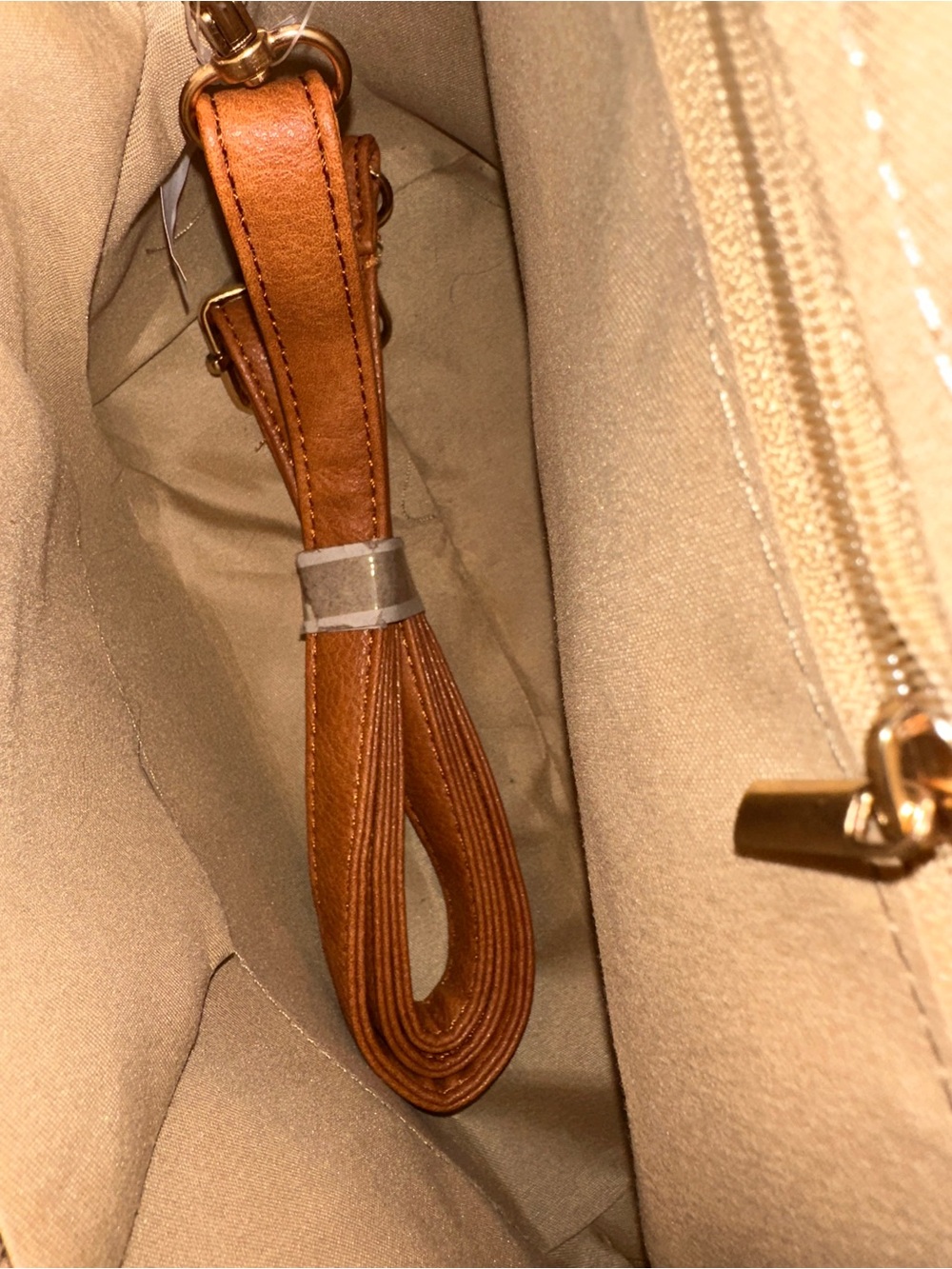 Beverly Hills Polo Club Brown and Tan Monogram Zip Pouch - Picture 4 of 4